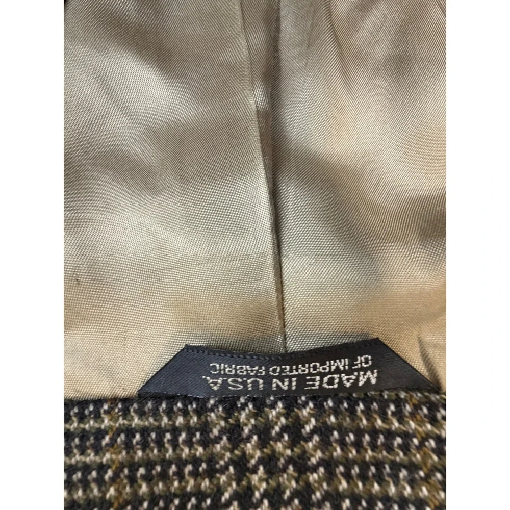 Paul Fredrick Glen Plaid Sport Coat Blazer Brown 48 X-Long Made in USA